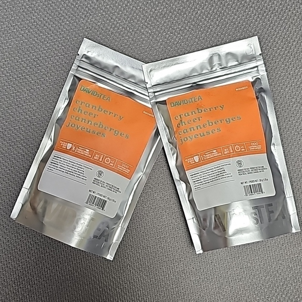 NEW DAVIDsTEA Cranberry Cheer 100g Fruit Rooibos Blend 3.52oz Vegan